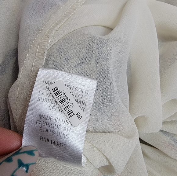 Loveshackfancy Popover Printed Silk Mini Dress Navy Blue Combo XS - Picture 15 of 16